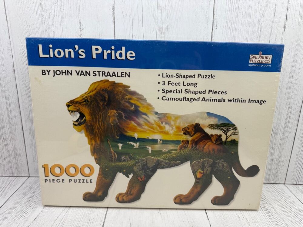 Spilsbury Puzzle Co. Lion's Pride Lion-Shaped 3 Feet 1000 Piece New Sealed